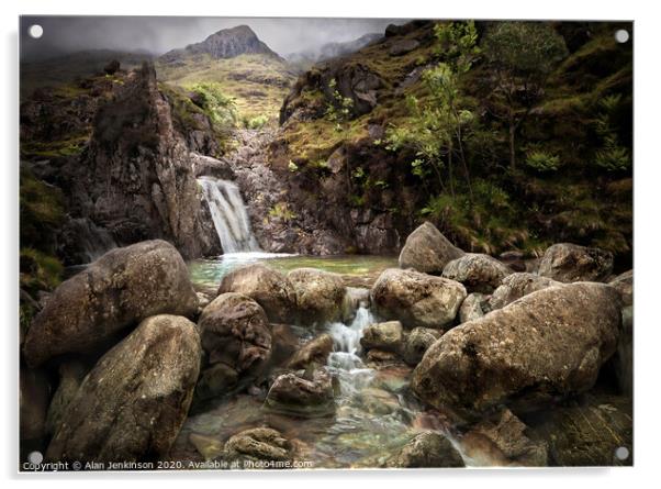 Emerald Rock Pool, Lake District Acrylic by Alan Jenkinson