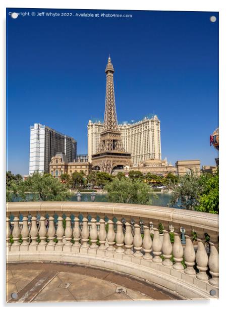 Paris hotel in Las Vegas Acrylic by Jeff Whyte