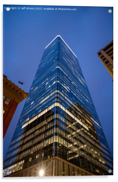  Brookfield Place office tower in Calgary. Acrylic by Jeff Whyte