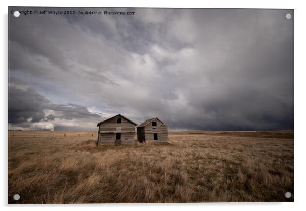 Abandoned farm buildings in Alberta Acrylic by Jeff Whyte