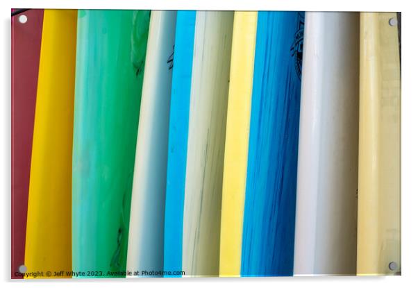 Surfboards Abstract  Acrylic by Jeff Whyte