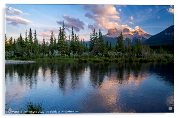 Three Sisters, Canmore Acrylic by Jeff Whyte