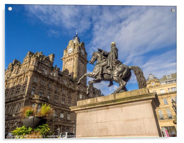 Duke of Wellington statue in Edinburgh Acrylic by Jeff Whyte