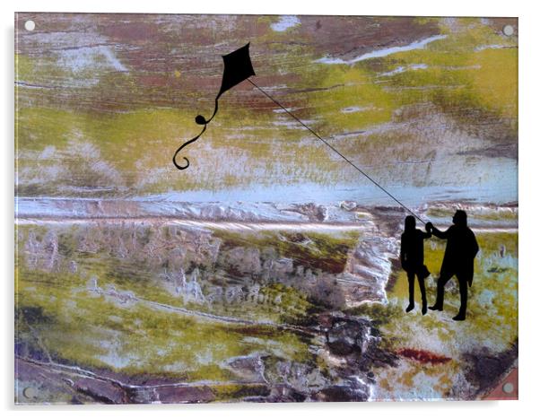 Flying A Kite Acrylic by Robert Fennah