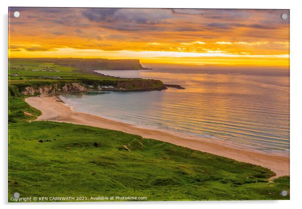 Serene Sunset Over Whitepark Bay Acrylic by KEN CARNWATH