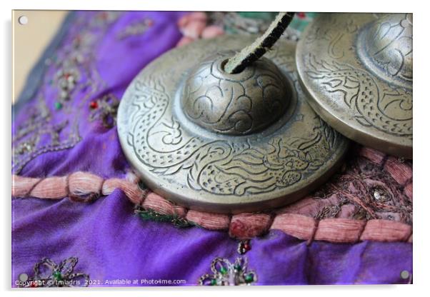 Ting-Sha, Meditation Bells on purple Acrylic by Imladris 