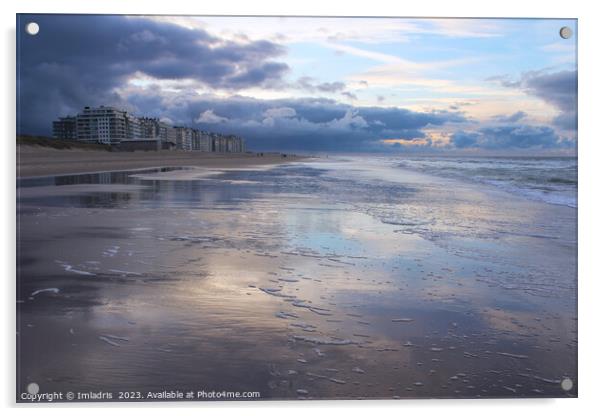 Soft Pastel Reflections Wenduine Beach, Belgium Acrylic by Imladris 