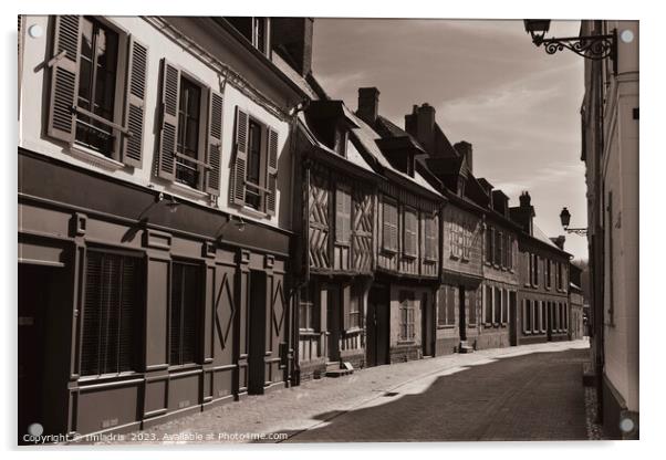 Quaint street, Sainte-Valery-sur-Somme, France Acrylic by Imladris 