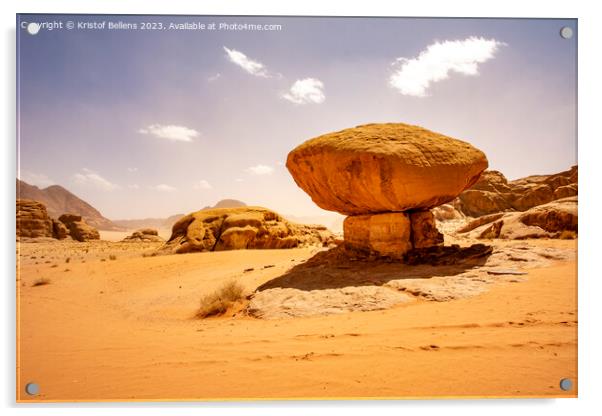 Mushroom rock at Wadi Rum desert in Jordan Acrylic by Kristof Bellens