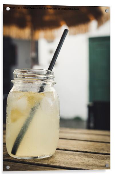 Vertical shot of a jar with homemade lemon lemonade Acrylic by Kristof Bellens