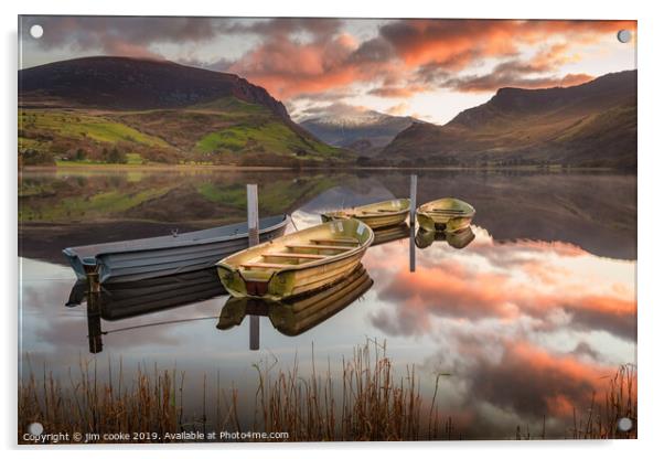 sunrise at Lynn Nantlle Acrylic by jim cooke