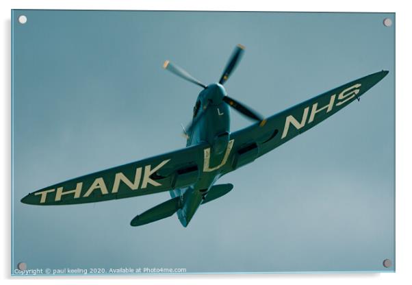 NHS Spitfire  Acrylic by Paul Keeling