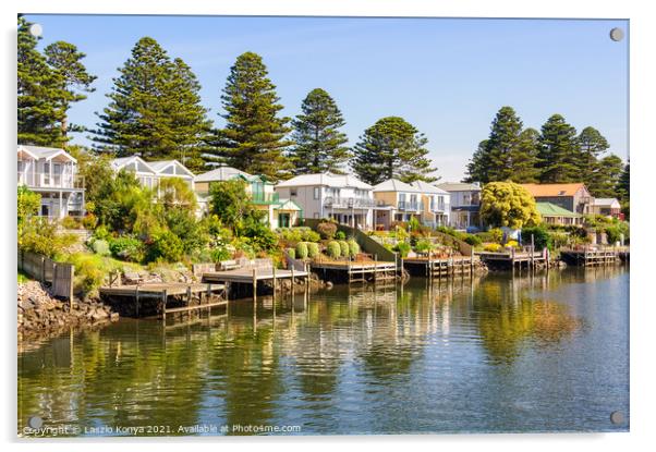 Along the Moyne River - Port Fairy Acrylic by Laszlo Konya