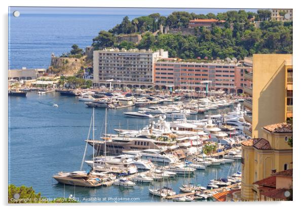 View from the railway station - Monaco Acrylic by Laszlo Konya