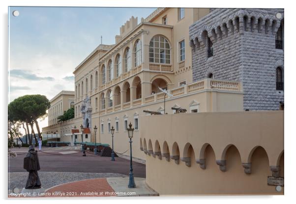 Palace - Monaco City Acrylic by Laszlo Konya