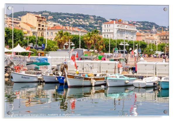 Le Vieux Port - Cannes Acrylic by Laszlo Konya