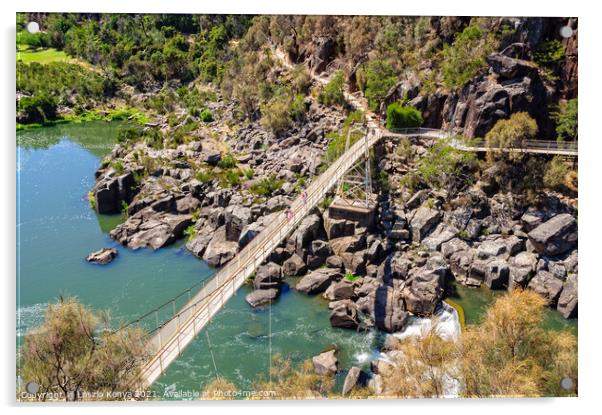 Suspension bridge - Launceston Acrylic by Laszlo Konya