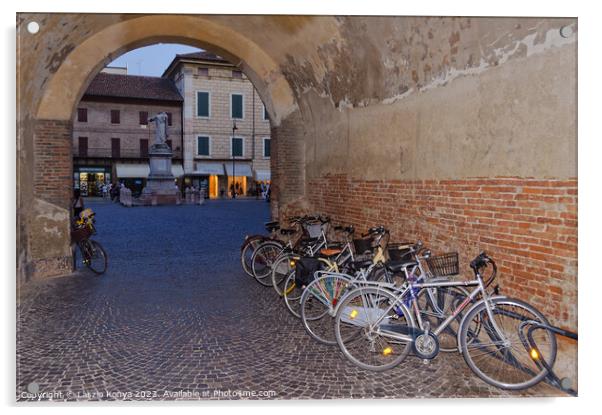 Bicycles - Ferrara Acrylic by Laszlo Konya