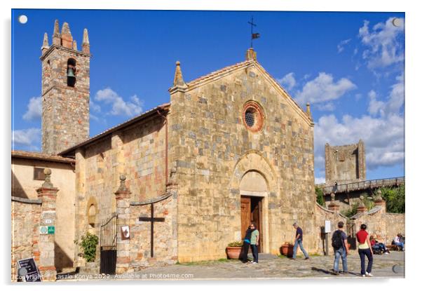 Chiesa di Santa Maria Assunta - Monteriggioni Acrylic by Laszlo Konya