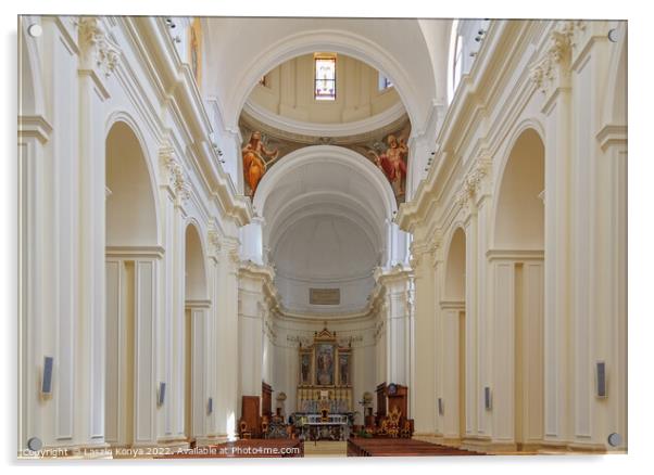 Interior of the Cathedral - Noto  Acrylic by Laszlo Konya