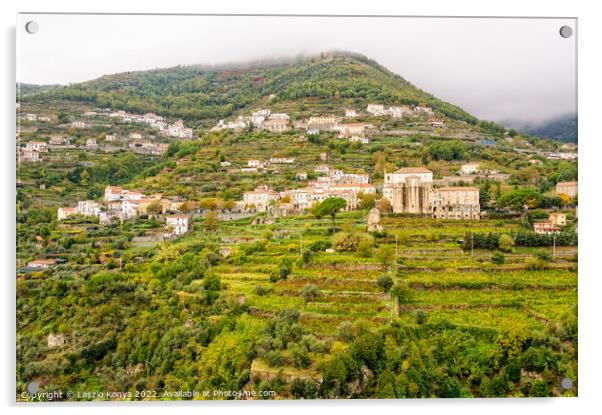 Vineyards at Ravello Acrylic by Laszlo Konya