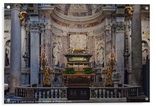 Altar of Saint Rainerius - Pisa Acrylic by Laszlo Konya