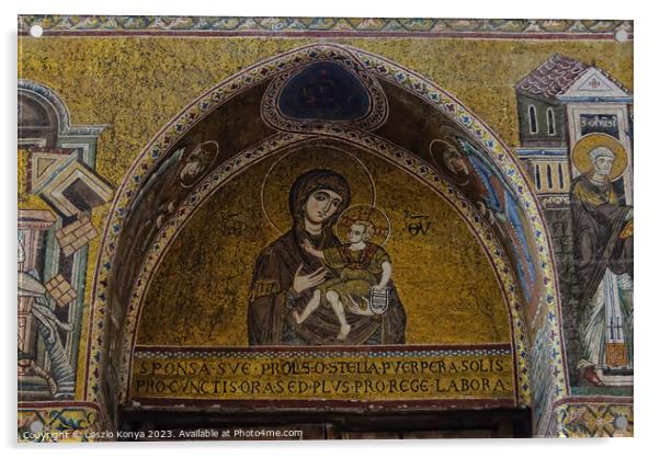 Madonna and Child - Monreale Acrylic by Laszlo Konya