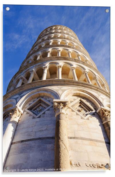 Leaning Tower - Pisa Acrylic by Laszlo Konya