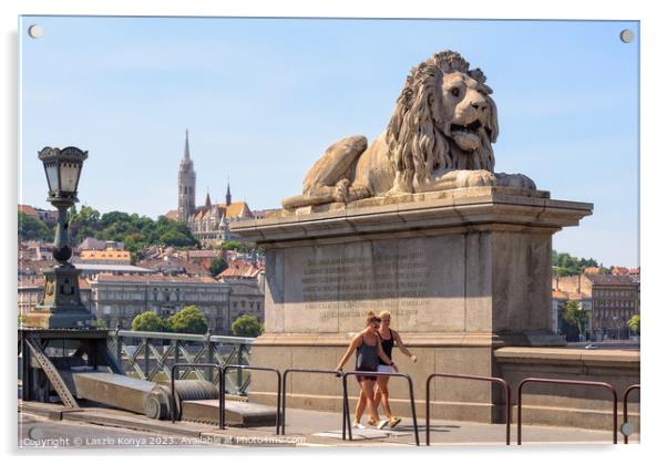 Guardian lion - Budapest Acrylic by Laszlo Konya