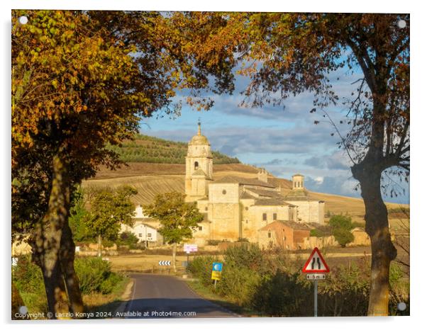 Church of Santa María del Manzano - Castrojeriz Acrylic by Laszlo Konya