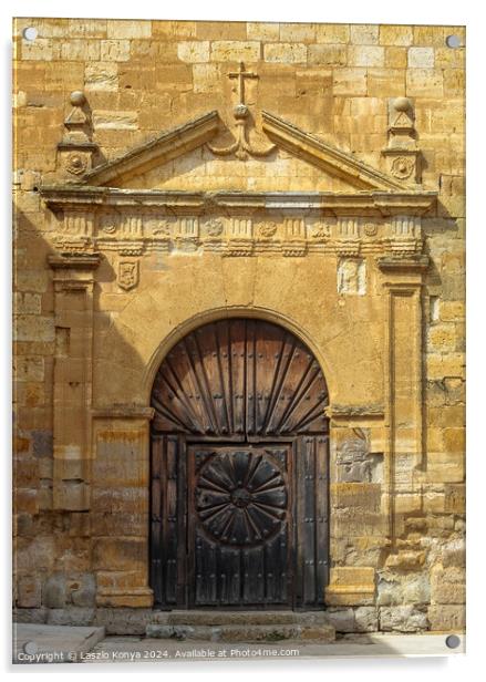 Church of Santa Maria - Boadilla del Camino Acrylic by Laszlo Konya