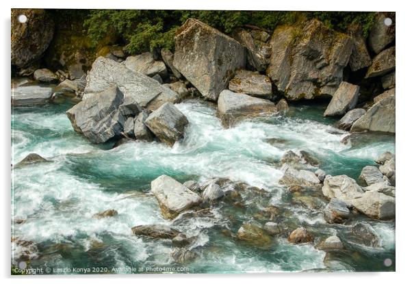 Thunder Creek - Otago Acrylic by Laszlo Konya