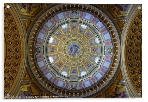 Cupola of St Stephen Basilica - Budapest Acrylic by Laszlo Konya