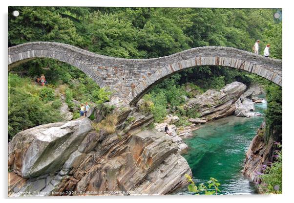 Ponte dei Salti - Val Verzasca Acrylic by Laszlo Konya