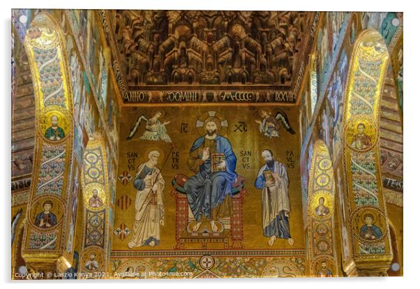 Christ in Majesty with Peter and Paul - Palermo Acrylic by Laszlo Konya