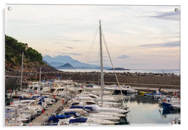 Yacht and fishing harbor - Maratea Acrylic by Laszlo Konya