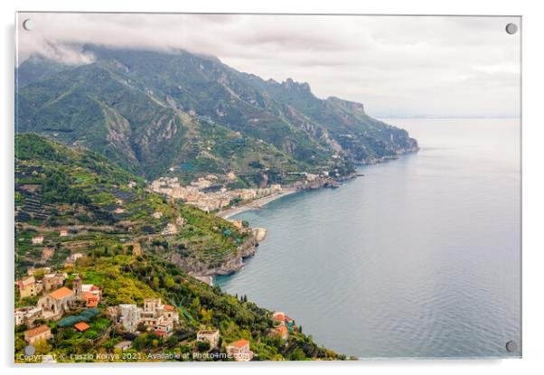 View of the Amalfi Coast - Ravello Acrylic by Laszlo Konya