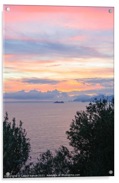 Twilight - Amalfi Coast Acrylic by Laszlo Konya