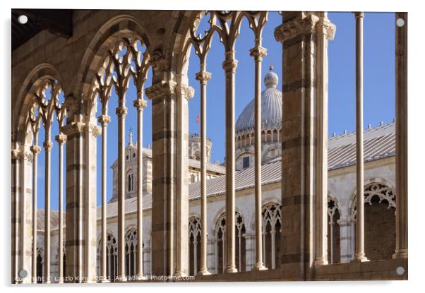 Duomo photographed from the Camposanto - Pisa Acrylic by Laszlo Konya