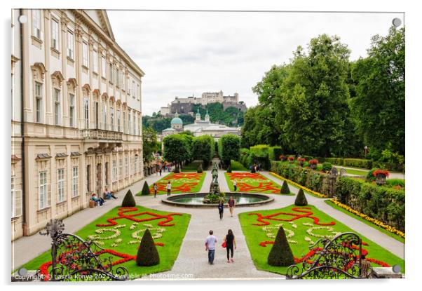 Mirabell Gardens - Salzburg Acrylic by Laszlo Konya