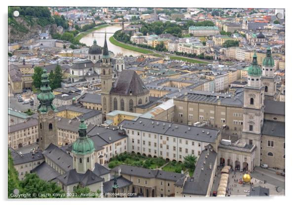 View from the Hohensalzburg Castle - Salzburg Acrylic by Laszlo Konya