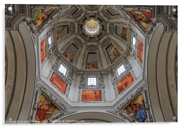 Dome of the Cathedral - Salzburg Acrylic by Laszlo Konya