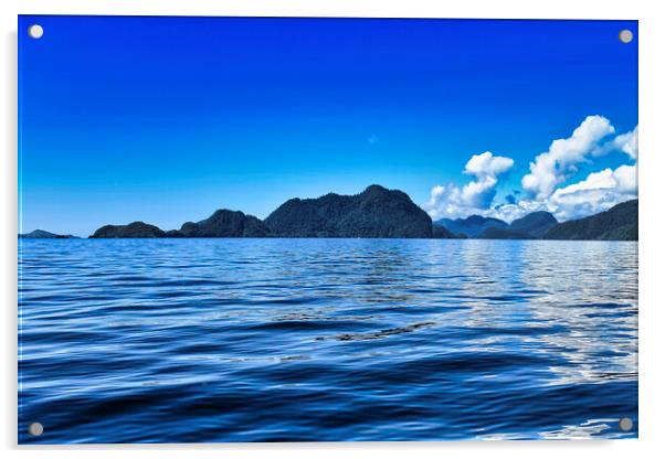 island and blue sky Acrylic by John Lusikooy