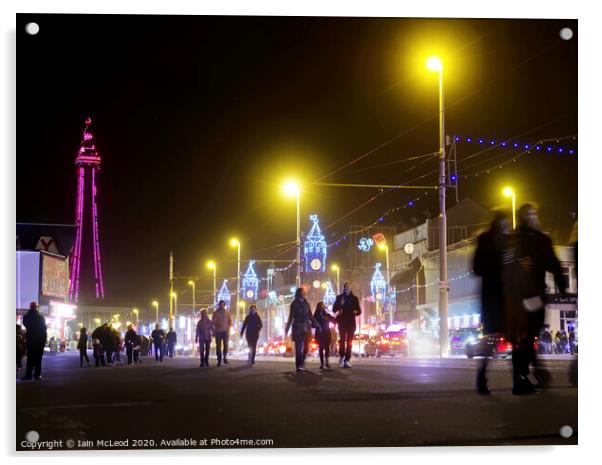 Families Enjoying Blackpool Illuminations Acrylic by Iain McLeod