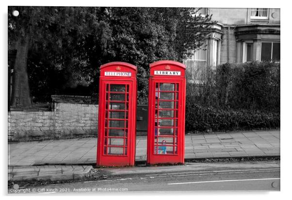 British red phone box Acrylic by Cliff Kinch