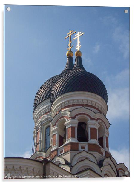 Towers of Alexander Nevsky Cathedral Tallinn Estonia Acrylic by Cliff Kinch