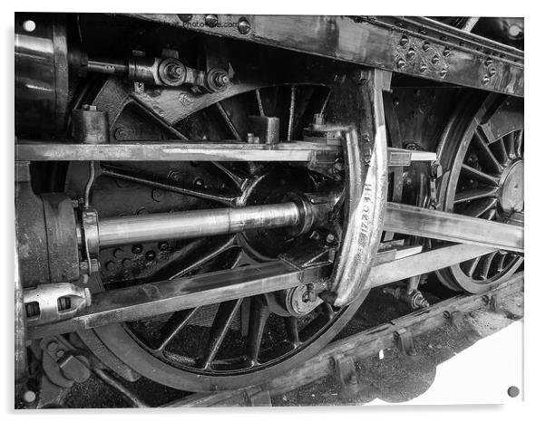 Train driving wheels  Acrylic by Cliff Kinch