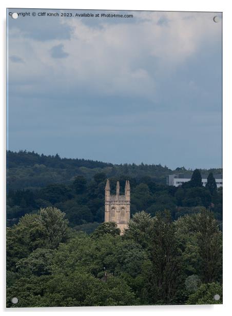Magdalen Tower oxford Acrylic by Cliff Kinch