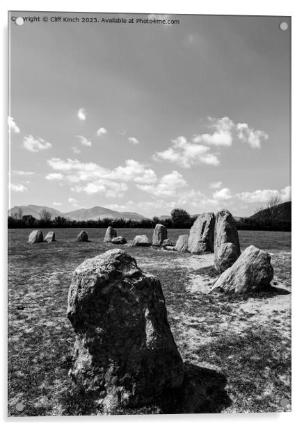 Castlerigg Stone Circle Acrylic by Cliff Kinch
