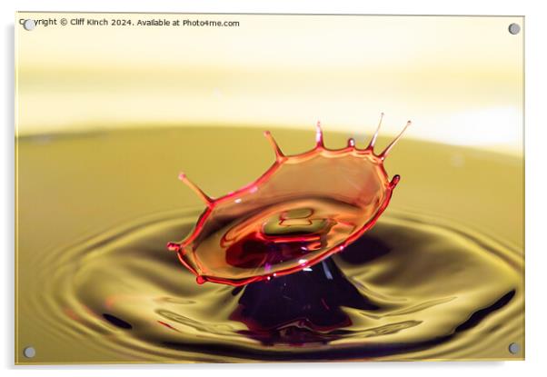 Water drop collision Acrylic by Cliff Kinch